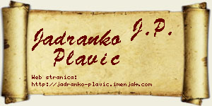 Jadranko Plavić vizit kartica